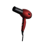 Ovente Lightweight Hair Dryer 1875 Watt 2 Speed and 3 Heat Setting Ionic Tourmaline Technology Extra Long Cord 1 Wide Concentrator Nozzle 1 Diffuser Professional Travel Woman Men Black Red X3400BR