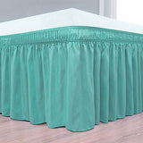 Biscaynebay Wrap Around Bedskirts with Adjustable Elastic Belts, Elastic Dust Ruffles