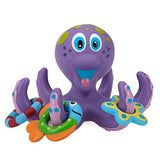 Nuby Floating Purple Octopus with 3 Hoopla Rings Interactive Bath Toy