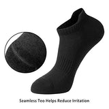 CelerSport Cushion No Show Tab Athletic Running Socks for Men and Women (6 Pairs),Small, Black