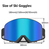 Ski Snow Goggles Over Glasses for Men Women with OTG&Anti Fog Lens