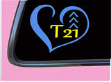 T21 Big Heart Decal TP162 6" tall Vinyl Down Syndrome Chromosome stickers