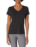 Hanes Women's X-Temp V-Neck Tee, Black, Small