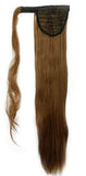 FIRSTLIKE 18" Curly Light Brown Wrap Around Pony Tail Clip in Hair Extensions Long Hairpiece Colors For Girls