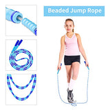 Jump Rope, Adjustable Length Tangle-Free Segmented Soft Beaded Skipping Rope