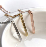 Vertical Name Necklace Personalized Gold Bar Necklace Customize Gift for Women