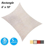 AsterOutdoor Sun Shade Sail Rectangle 6' x 10' UV Block Canopy for Patio Backyard