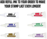 Custom Self-Inking Stamp - Up to 3 Lines - 11 Color Choices and 17 Font Choices