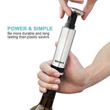 EZBASICS Wine Saver Vacuum Pump with 2 Wine Stoppers, Stainless Steel