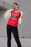 V-Neck Ladies Believe in Brady Football Sports Fan Wear DT T-Shirt Tee