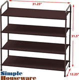 Simple Houseware 4-Tier Shoe Rack Storage Organizer, Bronze