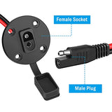 Electop SAE Power Socket Sidewall Port, Weatherproof SAE Quick Connect Solar Panel