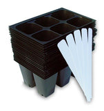 9GreenBox - Seedling Starter Trays, 144 Cells: (24 Trays; 6-Cells Per Tray), Plus 5 Plant