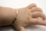 Baby Name Bar id Bracelet Baby Gift 16k Gold Plated Dainty Hand Stamp Personalized