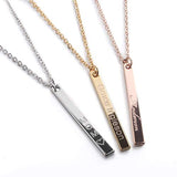 Vertical Name Necklace Personalized Gold Bar Necklace Customize Gift for Women