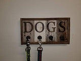 Dog Leash and Collar Holder, Reclaimed Barn Wood Wall Mount Hanger