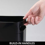 mDesign Slim Plastic Rectangular Small Trash Can Wastebasket, Garbage Container Bin