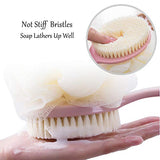 Shower Body Brush with Bristles and Loofah,Back Scrubber Bath Mesh Sponge