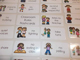 23 Laminated Classroom Rules Behavior Flashcards.