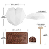 Silicone Mold for Chocolate - Diamond Heart Mousse Cake Mold Silicone Letter Mold