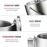 Double-Wall Stainless Steel Insulated Ice Bucket With Lid and Ice Tong [3 Liter]