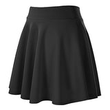 Urban CoCo Women's Basic Versatile Stretchy Flared Casual Mini Skater Skirt (XS, Black)