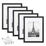 upsimples 9x12 Picture Frame Set of 5,Display Pictures 6x8 with Mat or 9x12 Without Mat