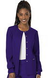 Cherokee Women's Snap Front Warm-up Jacket, Grape, XX-Small