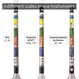 Hydrometer & Testing Jar Kit by MiTBA Test the ABV, Brix & Gravity of your Wine