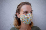 Stylish Cotton Face Mask with Filter Pocket, Handmade Floral Plaid design facemasks