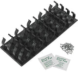 SimpleHouseware Spice Gripper Clips Strips Cabinet Holder - 4 Strips, Holds 20 Jars, Black