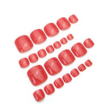 24Pcs Short Square False Toe Nails Solid Color Feet Nail Art Tips Press On Fake Toenails