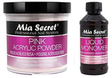 MIA SECRET PROFESSIONAL LIQUID MONOMER 4 oz + PINK ACRYLIC POWDER 4 oz NAIL SYSTEM