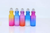 20 Glass Roller Bottles 5ml Gradient Color Essential Oils Roller Bottles Refillable Roll On Perfume Sample Vials Bottles with Black Caps Random Color (Extra (1) Opener (1) 2 ml Dropper)