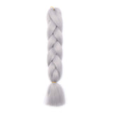 24 inch Jumbo Braiding Hair Jumbo Braid Hair Extensions Jumbo Box Braids Crochet Hair Long Rainbow Colorful for Women Kids DIY High Temperature Synthetic Fiber Silver Grey 5 Bunldes