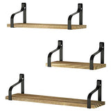 Love-KANKEI Floating Shelves Wall Mounted Set of 3, Rustic Wood Wall Storage Shelves
