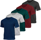 5 Pack:Men's Athletic V Neck T-Shirt Quick Dry Fit Dri-Fit Short Sleeve