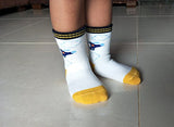 RATIVE Non Skid Anti Slip Slipper Cotton Crew Dress Socks With Grips