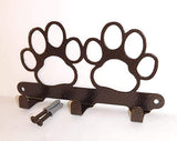 Double Dog Paw Leash Hook. Solid Steel. Handmade in USA. Copper vein Finish