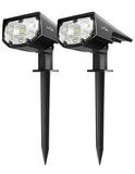 LITOM 12 LEDs Solar Landscape Spotlights, IP67 Waterproof Solar Powered Wall Lights