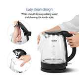 COMFEE' Glass Electric Tea Kettle & Hot Water Boiler(BPA-Free), 1.7L, Cordless with LED
