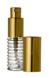 Riverrun Set of 3 Perfume Cologne Atomizer Spiral Glass Bottle Fine Mist Gold Sprayer 1/4 oz ~ 7.5ml (Set of 3)