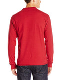 Hanes Men's Long-Sleeve Beefy Henley T-Shirt - Small - Burnt Brick