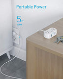 Anker Power Strip with USB PowerExtend USB 2 mini, 2 Outlets, and 2 USB Ports, Flat Plug, 5 ft Extension Cord