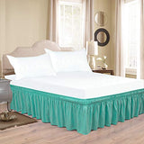 Biscaynebay Wrap Around Bedskirts with Adjustable Elastic Belts, Elastic Dust Ruffles