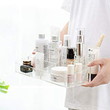 Sooyee Clear Acrylic Makeup Organizer Tray, 9 Spaces Cosmetic Display Case Storage Box for Lipstick,Makeup Brushes and Skin Care Products.