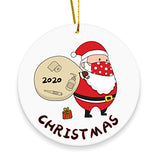 2020 Christmas Tree Ornament, Merry Christmas Masked Santa Claus Toilet Paper