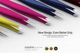 Suvorna 4" Precision Aligned Professional Tweezers Color Sets with Premium Stainless Steel. One Sharp Pointed Pair and One Slant Tip Pair for Eyebrow Shaping. Great for Ingrown Hair (Green)