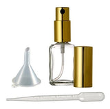 Riverrun Set of 3 Perfume/Cologne Atomizer Square Glass Bottle Gold Sprayer 15ml 1/2 oz (Set of 3)