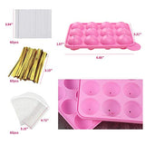 Akingshop 12 Capacity Silicone Lollipop Mold Set, Sucker Molds and Chocolate Hard